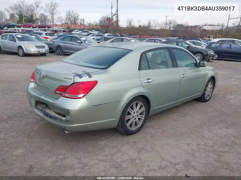 4T1BK3DB4AU359017 2010 Toyota Avalon Limited