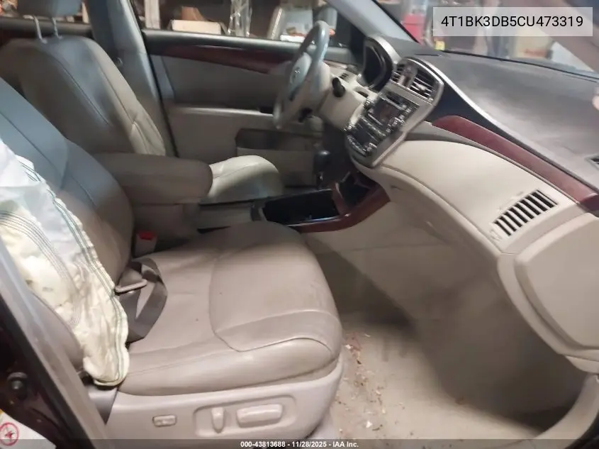 4T1BK3DB5CU473319 2012 Toyota Avalon