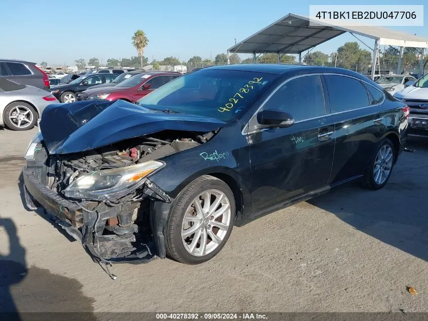 2013 Toyota Avalon Premium/Touring/Limited VIN: 4T1BK1EB2DU047706 Lot: 40278392