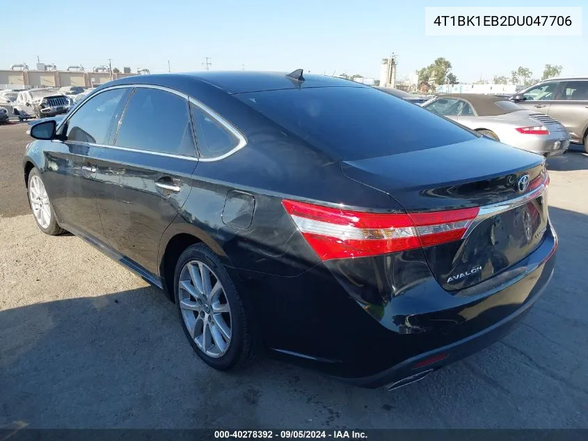 2013 Toyota Avalon Premium/Touring/Limited VIN: 4T1BK1EB2DU047706 Lot: 40278392