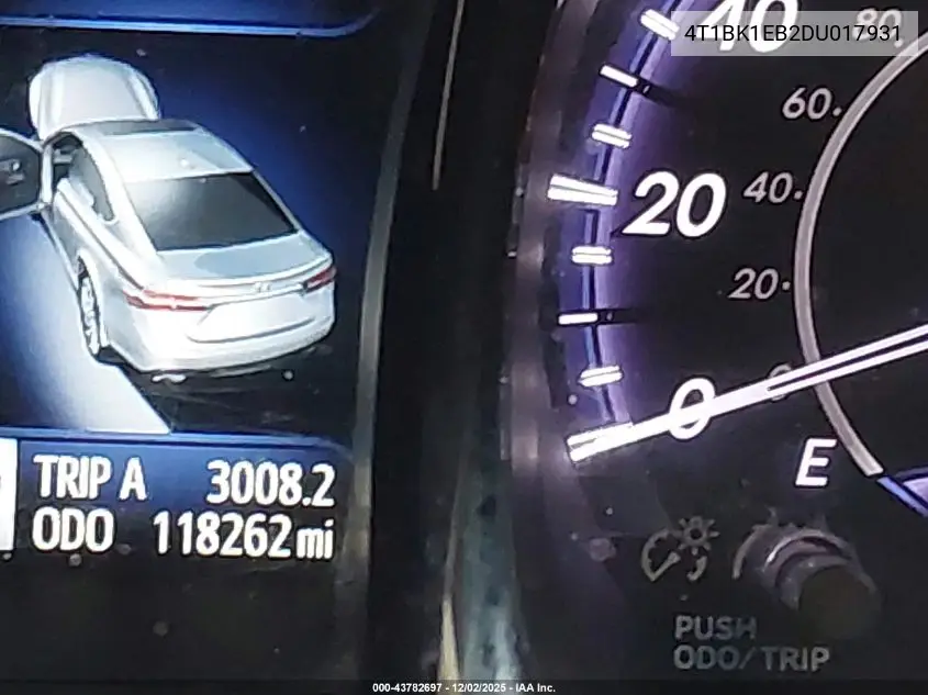 4T1BK1EB2DU017931 2013 Toyota Avalon Xle Premium