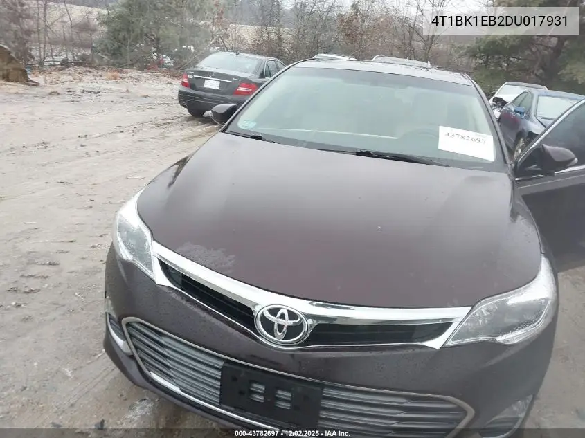 4T1BK1EB2DU017931 2013 Toyota Avalon Xle Premium