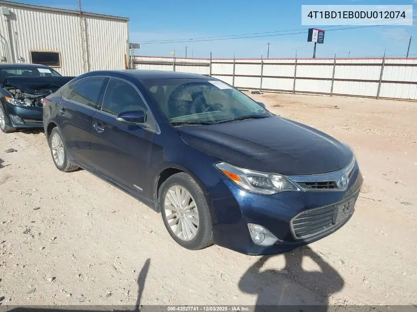 4T1BD1EB0DU012074 2013 Toyota Avalon Hybrid Xle Touring