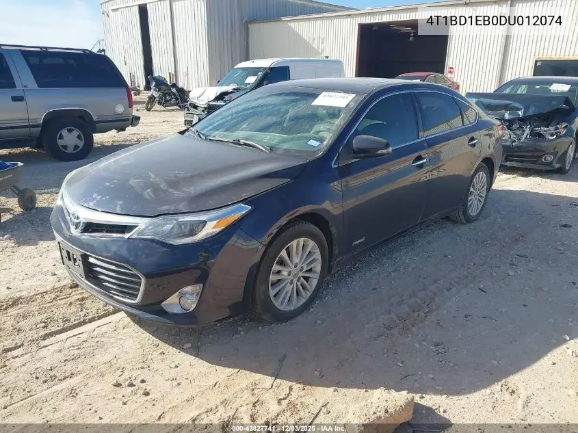 4T1BD1EB0DU012074 2013 Toyota Avalon Hybrid Xle Touring