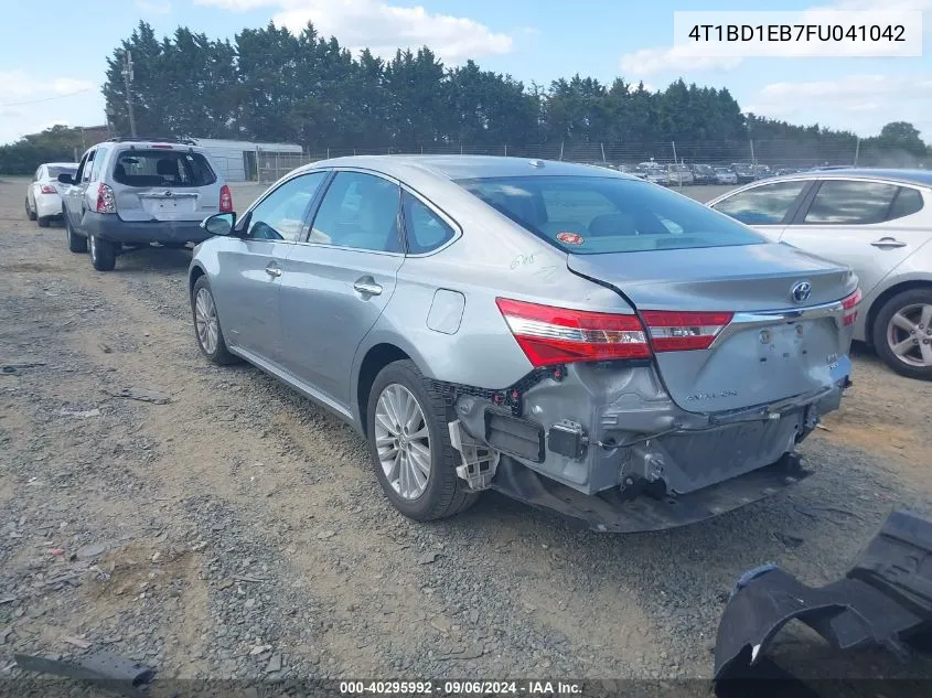 2015 Toyota Avalon Hybrid Xle Touring VIN: 4T1BD1EB7FU041042 Lot: 40295992