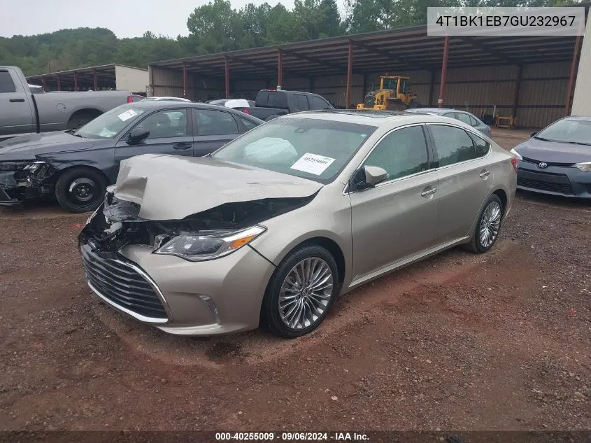 2016 Toyota Avalon Limited VIN: 4T1BK1EB7GU232967 Lot: 40255009