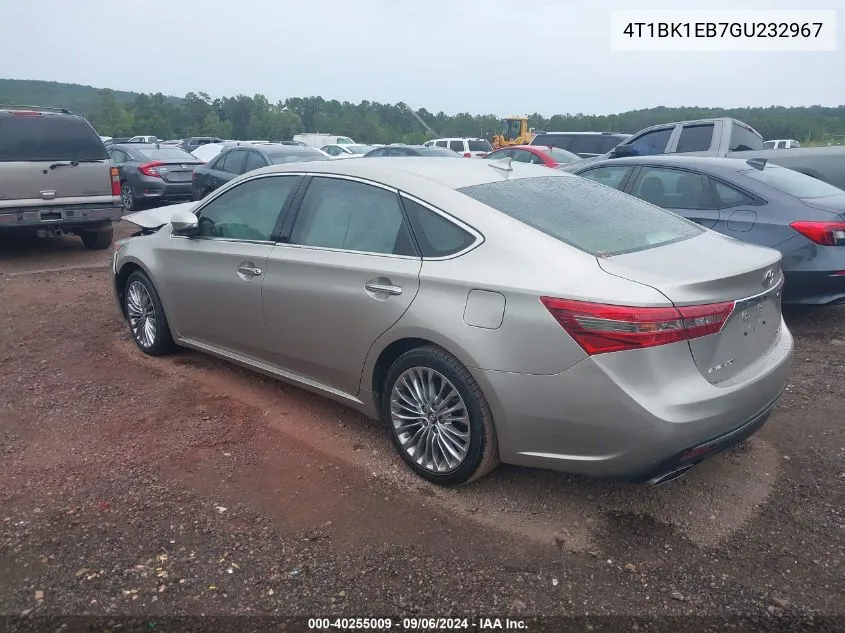 2016 Toyota Avalon Limited VIN: 4T1BK1EB7GU232967 Lot: 40255009