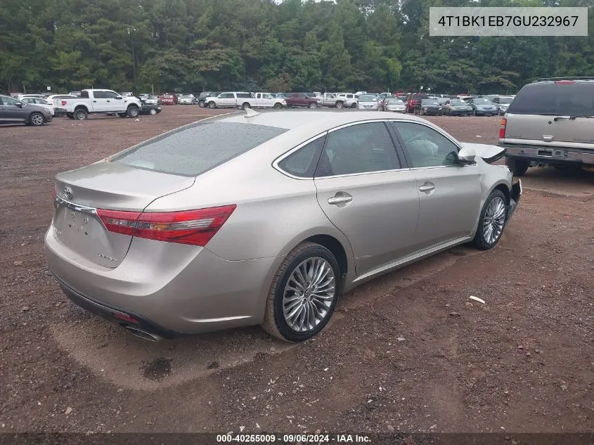 2016 Toyota Avalon Limited VIN: 4T1BK1EB7GU232967 Lot: 40255009