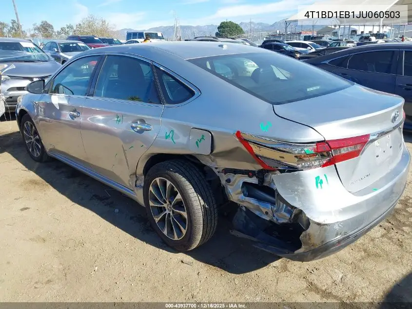 4T1BD1EB1JU060503 2018 Toyota Avalon Hybrid Xle Premium