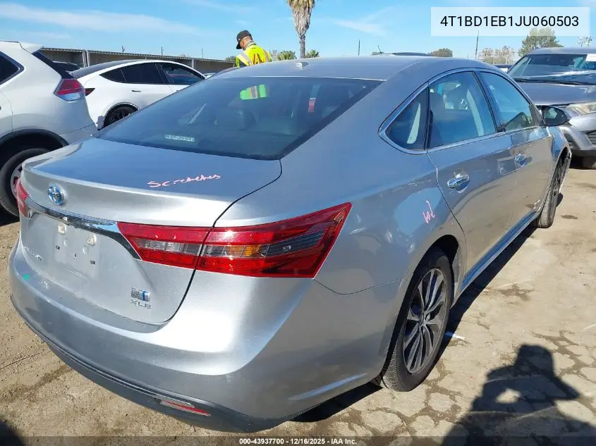 4T1BD1EB1JU060503 2018 Toyota Avalon Hybrid Xle Premium