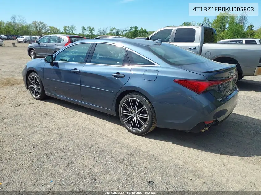 2019 Toyota Avalon Touring VIN: 4T1BZ1FB0KU005803 Lot: 45090554