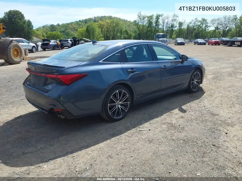 2019 Toyota Avalon Touring VIN: 4T1BZ1FB0KU005803 Lot: 45090554