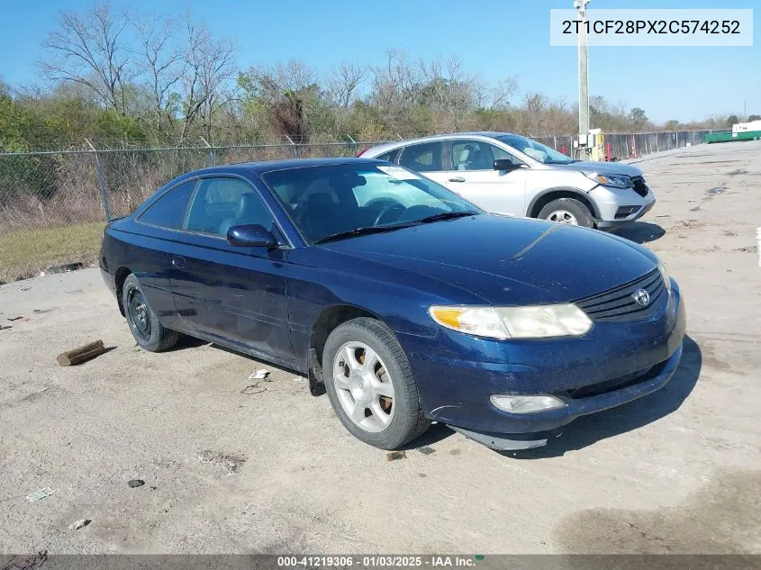 2002 Toyota Camry Solara Sle V6 VIN: 2T1CF28PX2C574252 Lot: 41219306