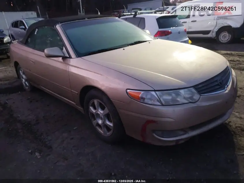 2T1FF28P42C596261 2002 Toyota Camry Solara Sle V6