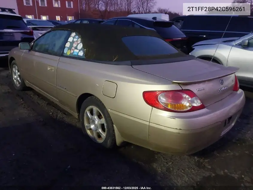2T1FF28P42C596261 2002 Toyota Camry Solara Sle V6