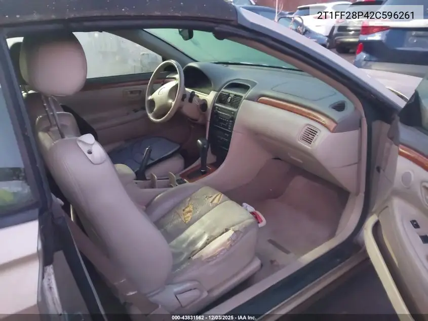 2T1FF28P42C596261 2002 Toyota Camry Solara Sle V6