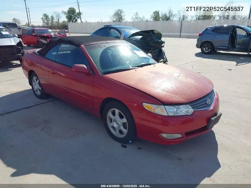 2T1FF22P52C545537 2002 Toyota Camry Solara Sle V6