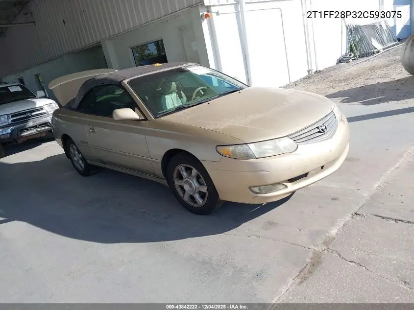 2T1FF28P32C593075 2002 Toyota Camry Solara Sle V6