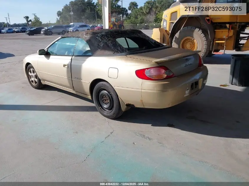2T1FF28P32C593075 2002 Toyota Camry Solara Sle V6