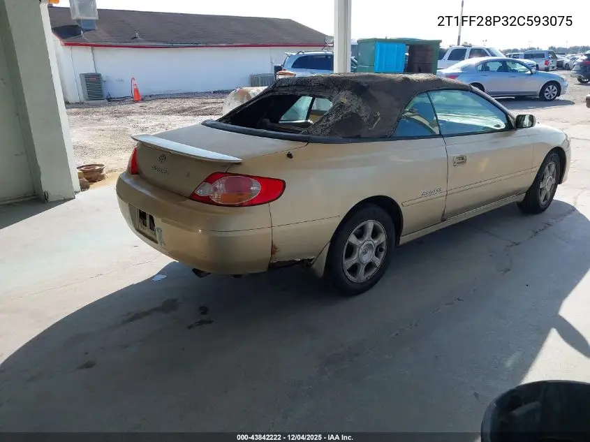 2T1FF28P32C593075 2002 Toyota Camry Solara Sle V6