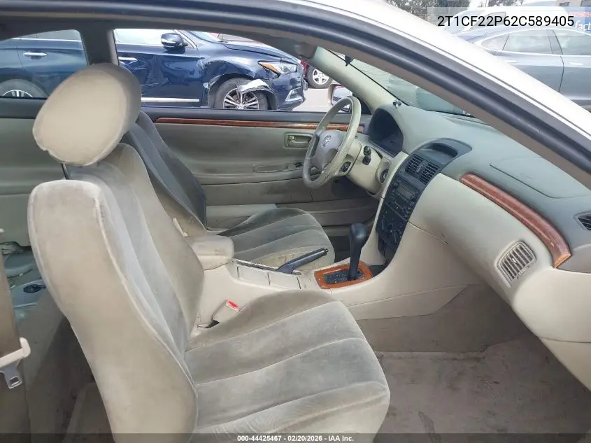 2002 Toyota Camry Solara Se V6 VIN: 2T1CF22P62C589405 Lot: 44425467