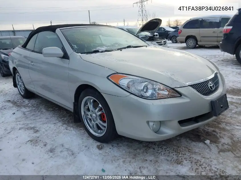 4T1FA38P34U026841 2004 Toyota Camry Solara Se/Sle