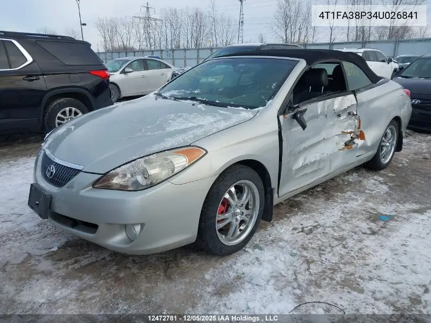 4T1FA38P34U026841 2004 Toyota Camry Solara Se/Sle