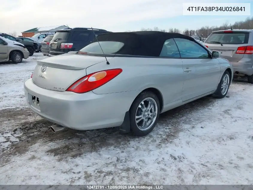 4T1FA38P34U026841 2004 Toyota Camry Solara Se/Sle