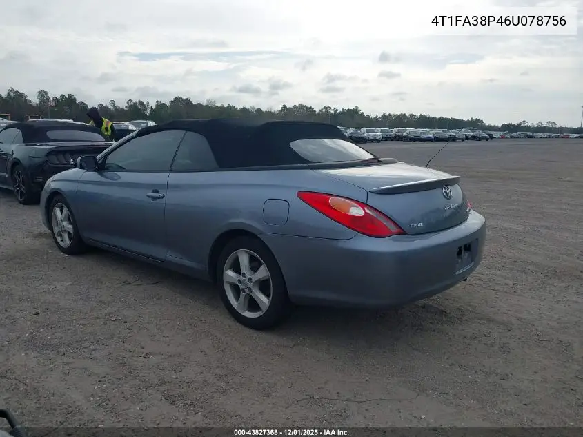 4T1FA38P46U078756 2006 Toyota Camry Solara Sle
