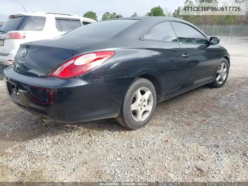 4T1CE38P86U617726 2006 Toyota Camry Solara Se