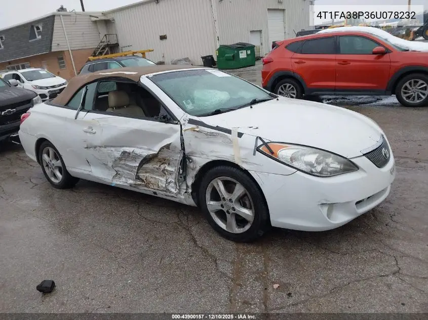 4T1FA38P36U078232 2006 Toyota Camry Solara Sle