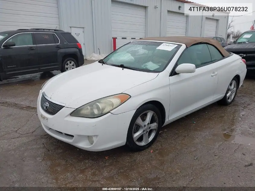 4T1FA38P36U078232 2006 Toyota Camry Solara Sle
