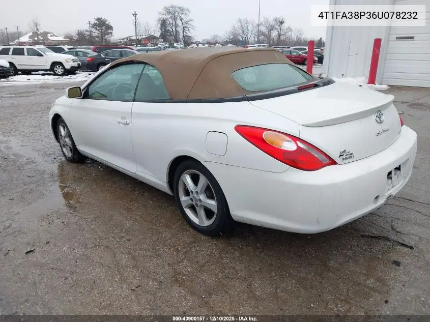 4T1FA38P36U078232 2006 Toyota Camry Solara Sle
