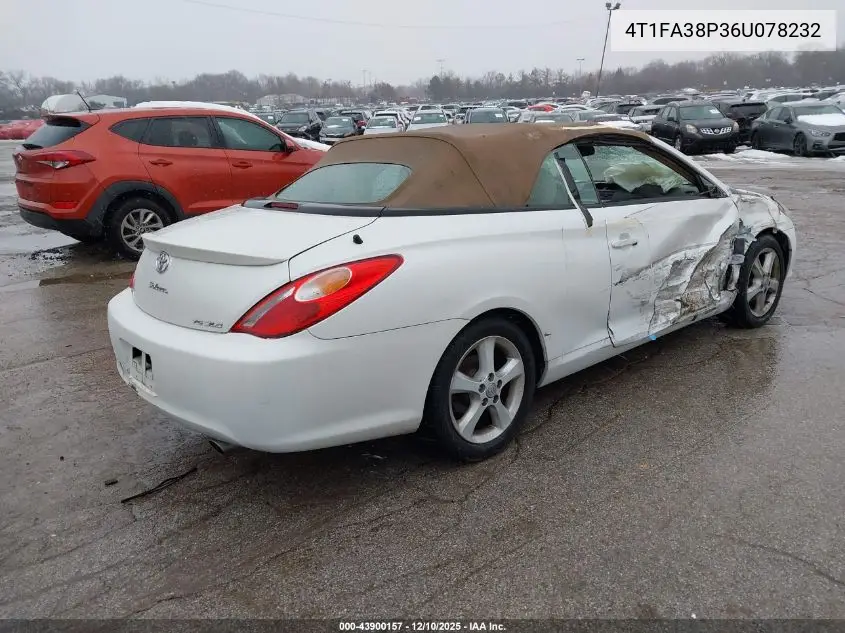 4T1FA38P36U078232 2006 Toyota Camry Solara Sle
