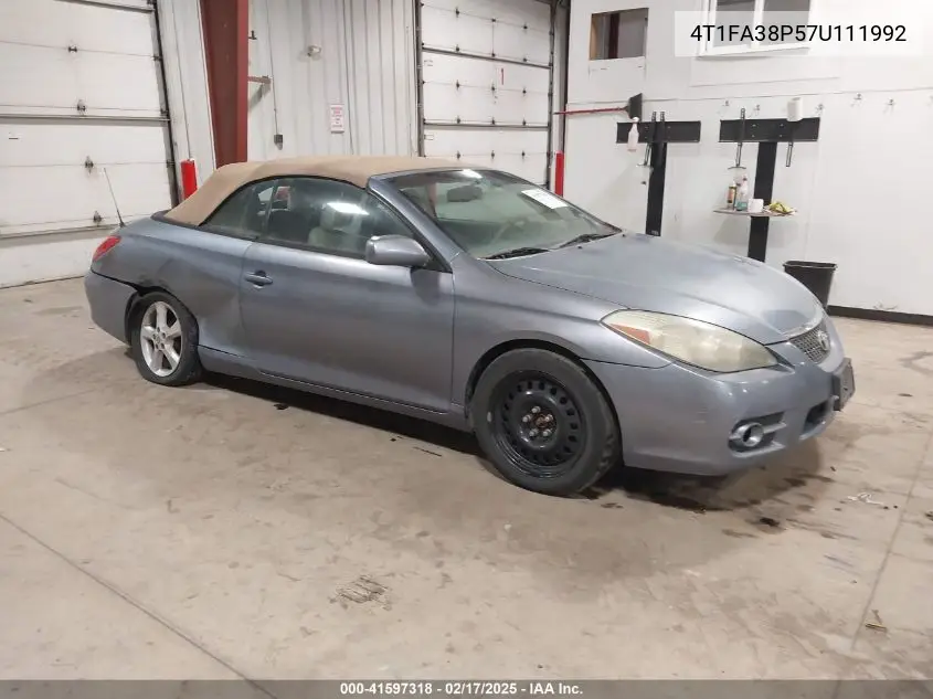 2007 Toyota Camry Solara Sle VIN: 4T1FA38P57U111992 Lot: 41597318