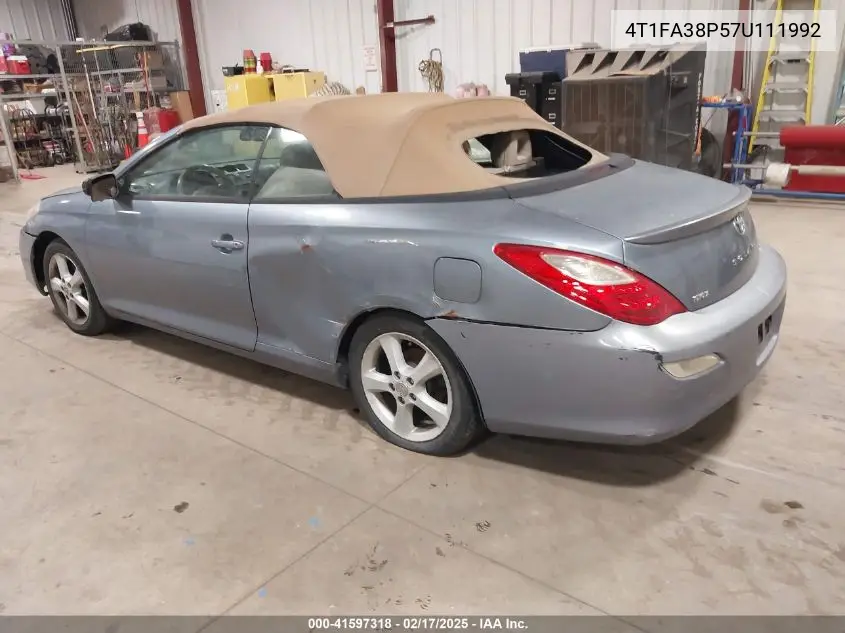 2007 Toyota Camry Solara Sle VIN: 4T1FA38P57U111992 Lot: 41597318