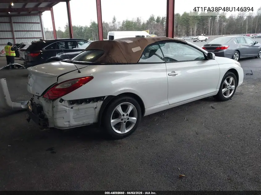 4T1FA38P48U146394 2008 Toyota Camry Solara Sle