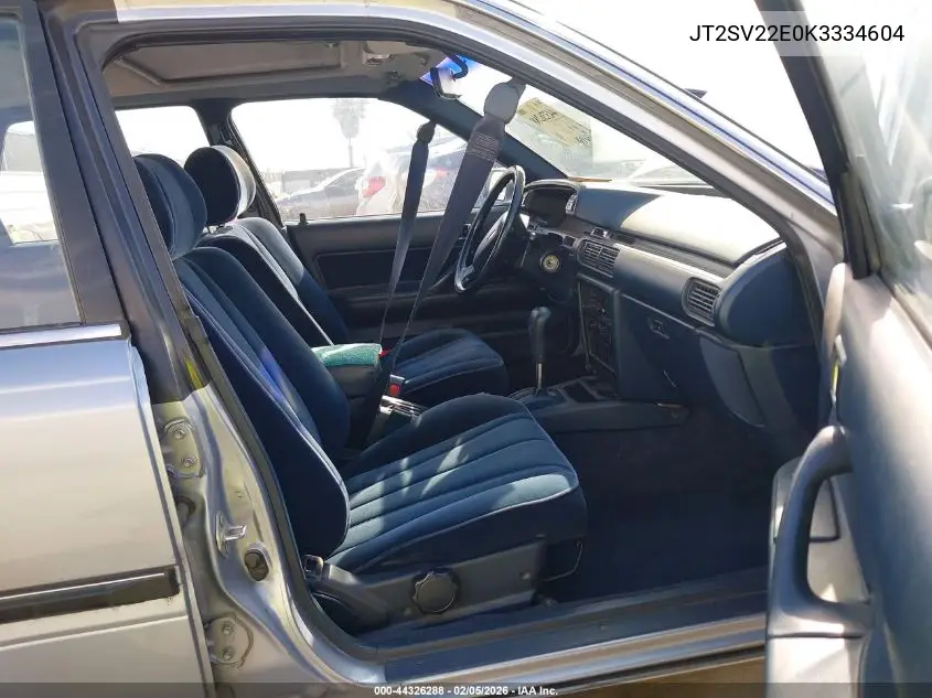 1989 Toyota Camry Le VIN: JT2SV22E0K3334604 Lot: 44326288