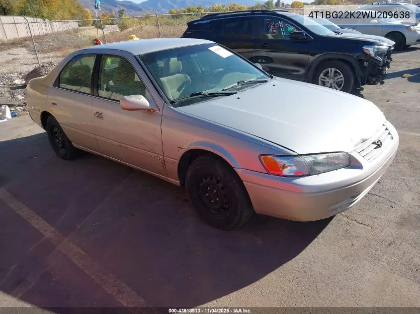 4T1BG22K2WU209638 1998 Toyota Camry Le