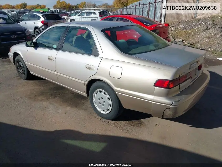 4T1BG22K2WU209638 1998 Toyota Camry Le