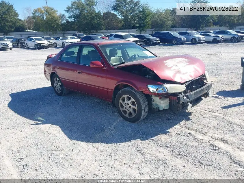 4T1BF28K2WU928222 1998 Toyota Camry Xle V6