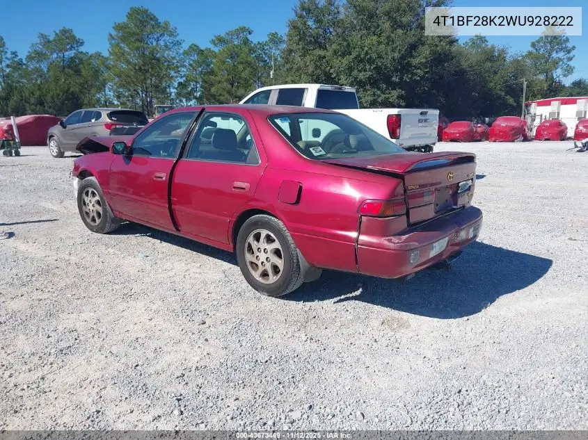 4T1BF28K2WU928222 1998 Toyota Camry Xle V6