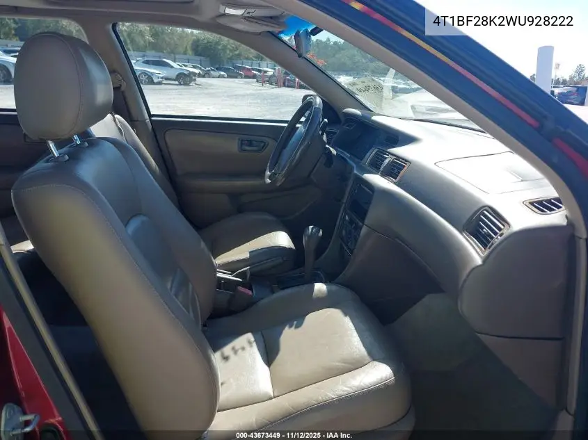 4T1BF28K2WU928222 1998 Toyota Camry Xle V6