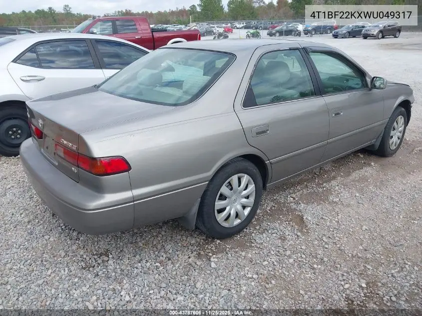 4T1BF22KXWU049317 1998 Toyota Camry Le V6