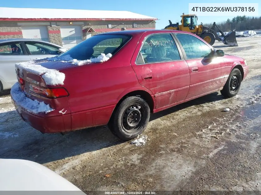 4T1BG22K6WU378156 1998 Toyota Camry Le