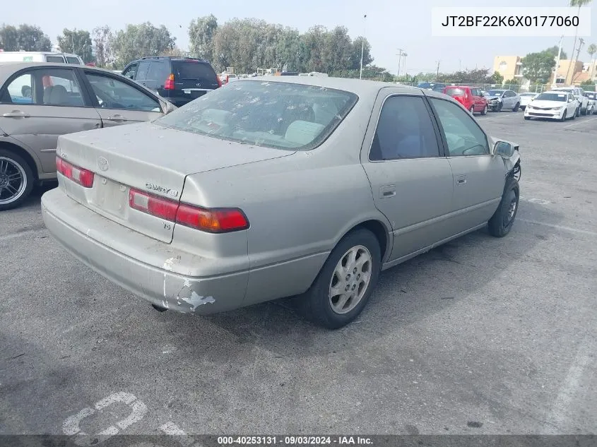 1999 Toyota Camry Le V6 VIN: JT2BF22K6X0177060 Lot: 40253131