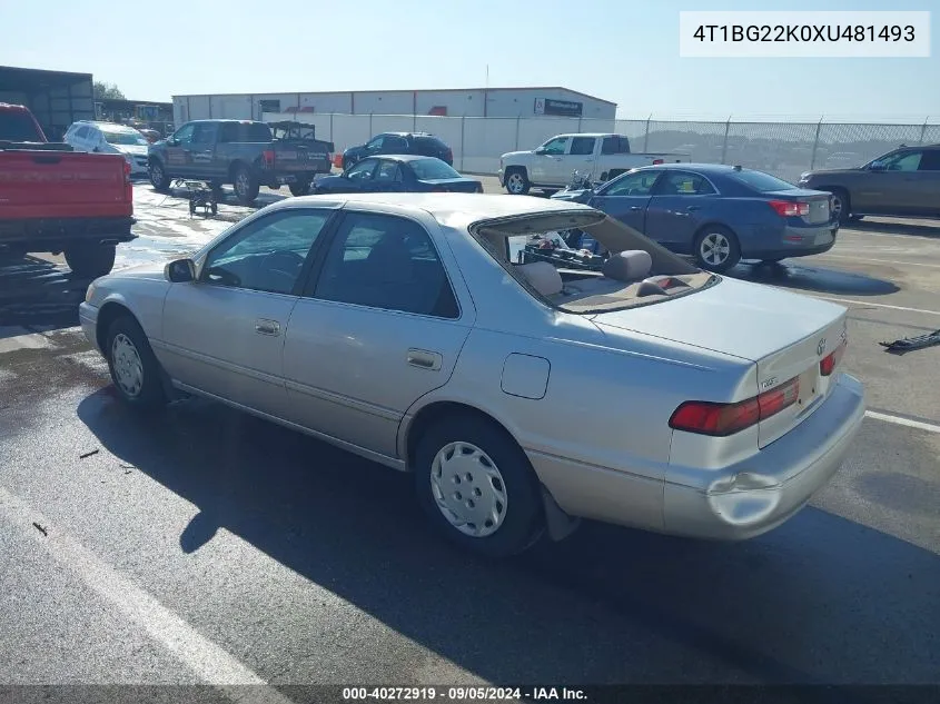 1999 Toyota Camry Ce/Le/Xle VIN: 4T1BG22K0XU481493 Lot: 40272919