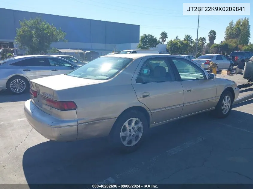 1999 Toyota Camry Le V6 VIN: JT2BF22K9X0209841 Lot: 40282696