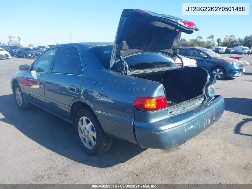 2000 Toyota Camry Le VIN: JT2BG22K2Y0501488 Lot: 40269518