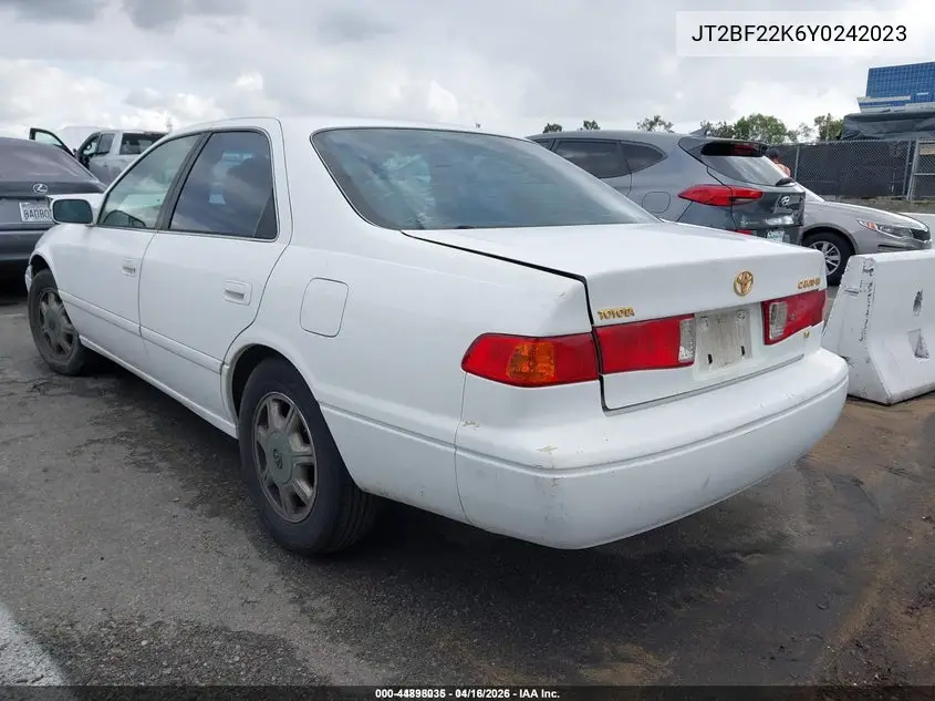 JT2BF22K6Y0242023 2000 Toyota Camry Le V6